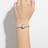 Pulsera de Plata Con Perla y Circonias