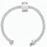 Pulsera de Plata Con Perla y Circonias