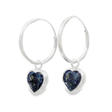 Arracada de corazón de Circonia Azul