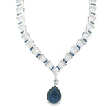 Juego de Plata con Circonia Gota Azul