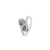 Anillo Cabeza de Vibora con Circonia Verde / 6