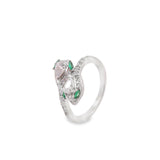 Anillo Cabeza de Vibora con Circonia Verde / 6