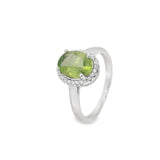 Anillo Ovalado de Piedra Natural con Circonias Amatista / 6