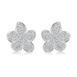 Aretes De Flor Plata Con Circonia
