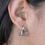 Arracada de Plata Cuadrada