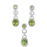 Juego Largo de Piedra Natural Con circonias Amatista