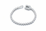 Pulsera de Tenis con Broche de Circonia Cuadrado