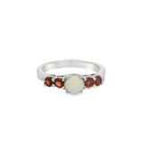 Anillo Granate Con Ópalo