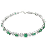 Pulsera Piedra Natural Rombos con Circonia Esmeralda