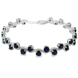 Pulsera Piedra Natural Circulos con Circonia Zafiro