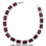 Pulsera de Piedra Natural Rectangular con Circonias Amatista