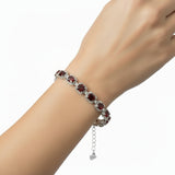 Pulsera de Granate Ovalo y Rectángulo