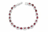 Pulsera de Rubi en Ovalo con Circonia