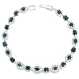 Pulsera de Piedra Natural Ovalo con Circonia Esmeralda