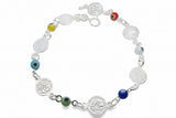 Pulsera Ojo Turco Y Medalla San Benito Multicolor / 18 cm