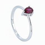Anillo Solitario De Gota Piedra Natural