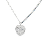 Pulsera Circonia Con Corazón Colgante Blancas