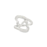 Anillo de Plata Con Doble Corazón 7
