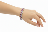 Brazalete de Gota con Piedra Natural y Circonia Rubi
