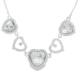 Collar de Circonia con Corazones Azul