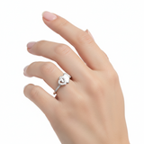 Anillo Circonia Doble corazón