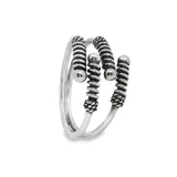 Anillo Resorte Pavonado de Plata 6