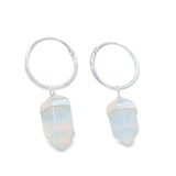 Arracadas Con Dije De Prisma Blanco