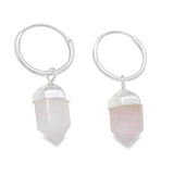 Arracadas Con Dije De Prisma Blanco