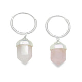 Arracadas Con Dije De Prisma Blanco