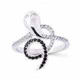 Anillo Serpiente Plata Con Circonia
