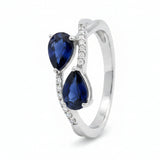 Anillo Gota De Jade Zafiro Piedras Preciosas