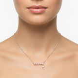 Collar Circonia Con Corazón Colgante Blancos