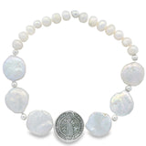 Pulsera de Medalla de San Benito de Perlas