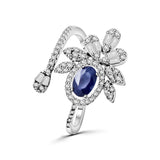 Anillo De Plata Con Piedra Natural Y Circonia Esmeralda / #6