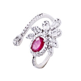 Anillo De Plata Con Piedra Natural Y Circonia