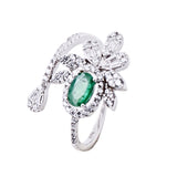 Anillo De Plata Con Piedra Natural Y Circonia