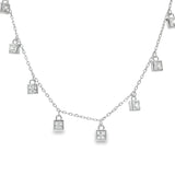 Collar de Cuadros Colgantes de Circonia