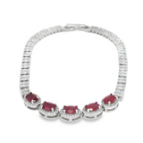 Pulsera de Piedra Natural con Circonia Zafiro