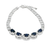 Pulsera de Piedra Natural con Circonia Zafiro