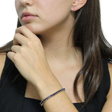 Pulsera Ajustable Hojas Piedra Natural Con Circonia