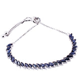 Pulsera Ajustable Hojas Piedra Natural Con Circonia