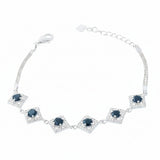Pulsera Rombos de Piedra Natural y Circonia