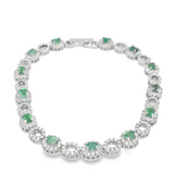 Pulsera Óvalos de Piedra Natural con Circonias Zafiro