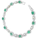 Pulsera Piedras Preciosas Circulos Zafiro con Perla