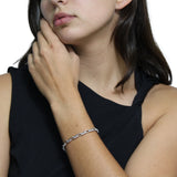Pulsera de Eslabón Cuadrado de Circonia