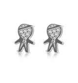 Arete Niño Plata Con Circonia