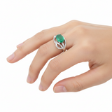 Anillo Piedra Natural con Circonia Esmeralda / 6