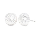 Arete Media Bola Diamantada con Broche de Bolita