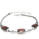 Pulsera de Marquesita y Circonia Rojas