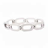 Pulsera De Eslabón Oval Plata Lisa